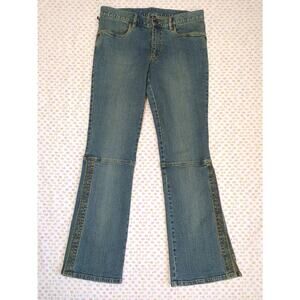 Vintage 90s Y2K Polo Jeans Co Ralph Lauren Embroidered Slit Boot Cut Jeans 10
